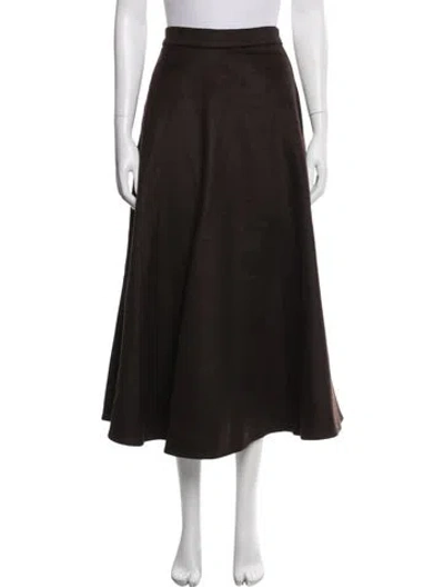Pre-owned Rohe Wool Midi Length Skirt W/ Tags In Brown