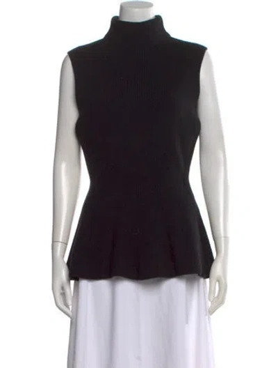 Pre-owned Rohe Wool Mock Neck Top In Black