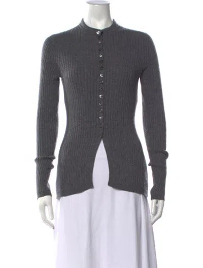 Pre-owned Rohe Wool Open Front Sweater In Grey