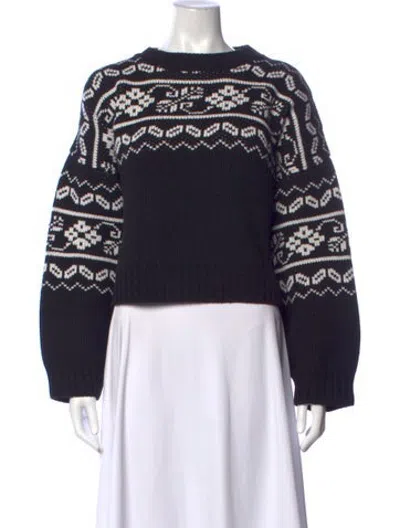Pre-owned Rohe Wool Patterned Sweater In Black