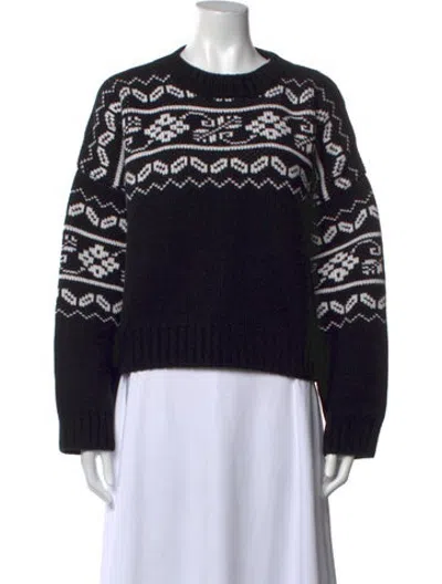 Pre-owned Rohe Wool Patterned Sweater In Black
