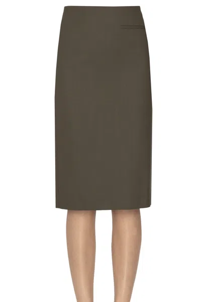 Rohe Wool Pencil Skirt In Gray