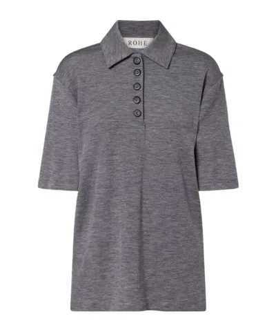 Rohe Wool Polo Shirt In Gray