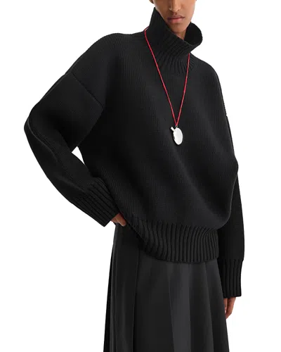 Rohe Wool Sculptural Turtleneck Sweater In Black