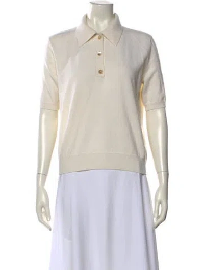 Pre-owned Rohe Wool Short Sleeve Polo In Neutral