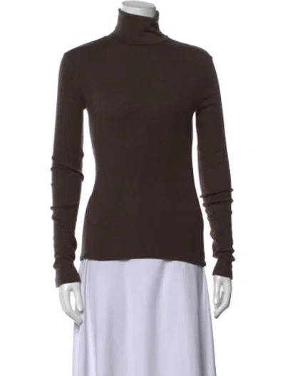 Pre-owned Rohe Wool Turtleneck Top In Brown