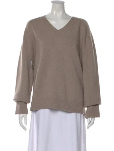 Pre-owned Rohe Wool V-neck Sweater In Neutral