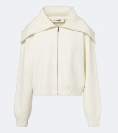 Rohe Róhe Wool Zip-up Sweater In White