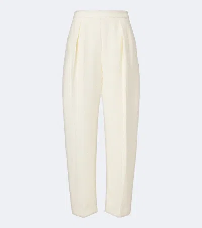 Rohe Róhe Wool-blend Bouclé Barrel-leg Pants In Neutral