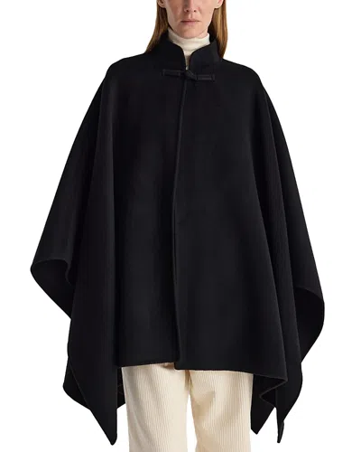 Rohe Wool-blend Double Faced Pankou Closure Poncho In Blue
