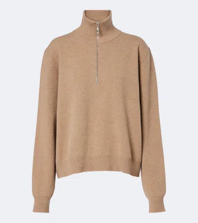 Rohe Róhe Wool-blend Half-zip Sweater In Brown