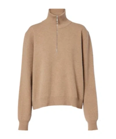 Rohe Wool-blend Half-zip Sweater In Nude