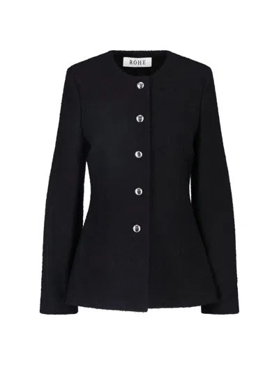 Rohe Wool-blend Jacket In Blue