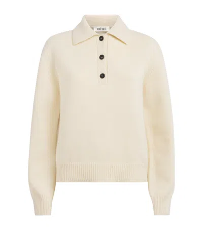 Rohe Róhe Wool-blend Polo Sweater In Neutral