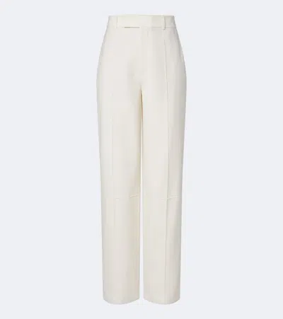 Rohe Róhe Wool-blend Wide-leg Pants In White