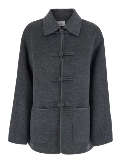 Rohe Róhe Wool-cashmere Blend Coat In Gray