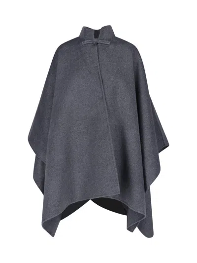 Rohe Wool-cashmere Cape Jacket In Grey