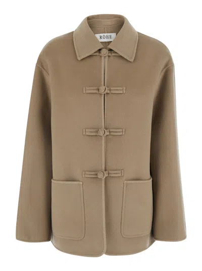 Rohe Róhe Wool-cashmere Coat In Beige