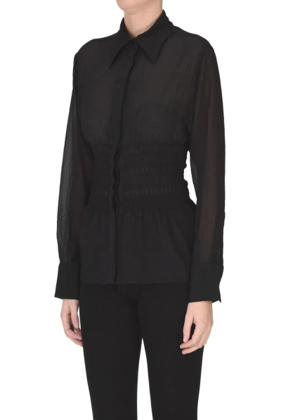Rohe Wrinkled Fabric Shirt In Black
