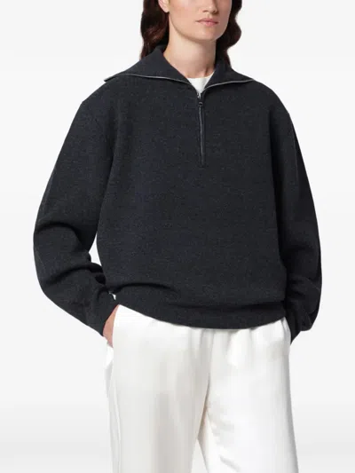 Rohe Wool-blend Half-zip Sweater In Gray