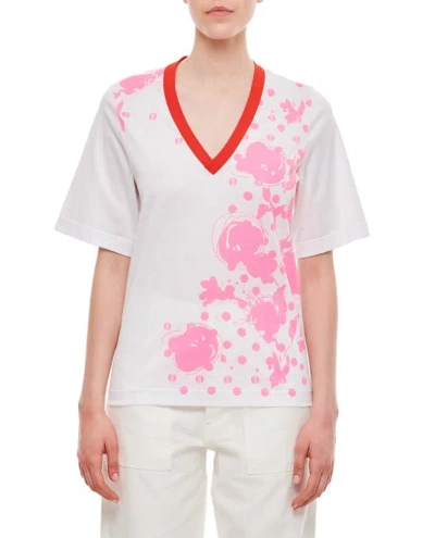 Rohka Cotton V-neck T-shirt In Rose
