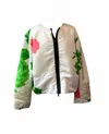 Rohka Women's Cropped Bomber Jacket In Green Rose/taffeta In Multi