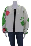 Rohka Womens Front Zip Cropped Summer Bomber Jacket White One In White