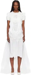 Roisin Pierce White Artisanal Forget-me-not Midi Dress In White
