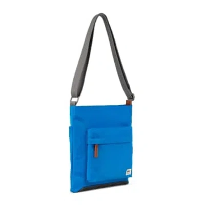 Roka Cross Body Shoulder Bag Kennington B Medium Recycled Repurposed Sustainable Nylon In Neon Blue