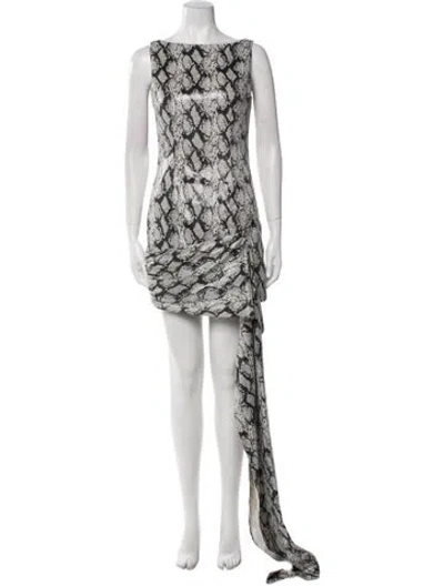 Pre-owned Rokh Animal Print Mini Dress In Multi