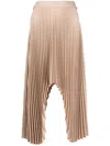 Rokh Fully-pleated Asymmetric Skirt In Brown