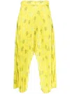 Rokh Arch Pleated Midi Skirt In Gelb