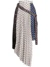 Rokh Asymmetric Monogram-print Skirt In Mehrfarbig