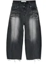 Rokh Gray Balloon-shaped Layered Jeans In Black