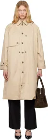 Rokh Beige Balloon Shape Buttoned Trench Coat In Pm 1012 Champagne Be