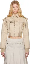 Rokh Beige Broken Harrington Jacket In Pm 1012 Champagne Be