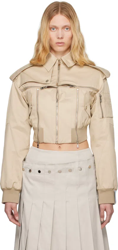 Rokh Beige Broken Harrington Jacket In Pm 1012 Champagne Be