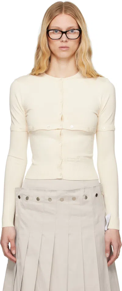Rokh Beige Multi Button Layer Cardigan In Vm 0606cream