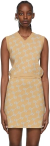 Rokh Monogram Pattern Knitted Vest In 25camelblueemblem
