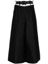 Rokh Belted Cropped Trousers In Blue