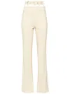 Rokh Belted Flared Trousers In Yellow