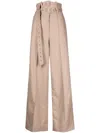 Rokh Belted Wide-leg Trousers In Neutrals