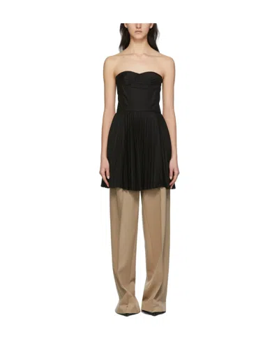 Rokh Black Strapless Dress