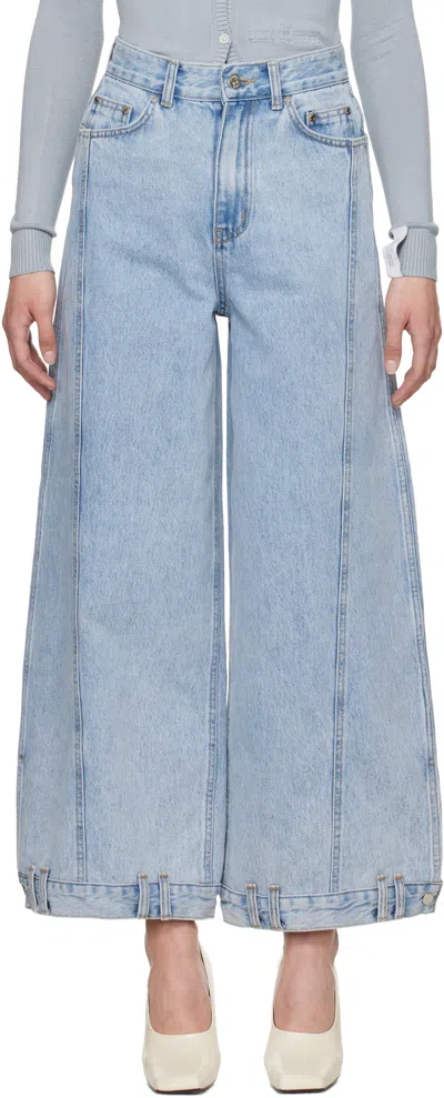 Rokh Blue Palindrome Jeans In Ct 1703washedlblue