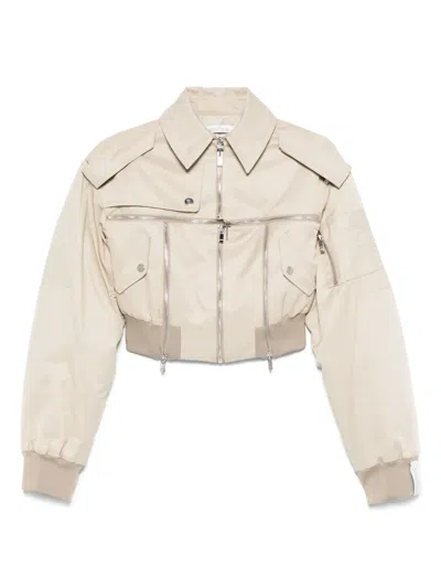 Rokh Broken Bomber Jacket In 中性色