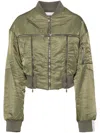 Rokh Broken Bomer Jacket In Green