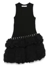 Rokh Broken Tulle Sleeveless Dress Black In 黑色