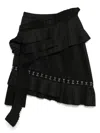 Rokh Broken Pleated Skirt In Black