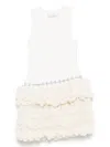 Rokh Broken Tulle Sleeveless Dress In White