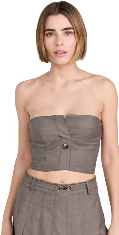 Rokh Button Detailed Tube Top Taupe